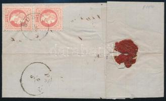 1868 5kr pár + 5kr ajánlott levélen / 5kr + 5kr pair on registered cover "KUBIN" - Pest