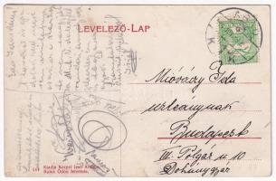 1914 Arad, Újarad, Aradul Nou; Báró Nopcsa-féle Tündérkert, vendéglő terasza vendégekkel és zenekarr...