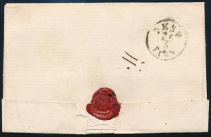 ~1864 2 x 5kr levélen, az egyik hajtott és egyik oldalon vágott / 2 x 5kr on cover, 1 is folded and ...