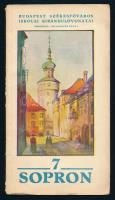 Sopron. Budapest Székesfőváros Iskolai Kirándulóvonata. 7. Bp., 1934, Budapest Székesfőváros Házinyomdája. Kihajtható térkép mellékletekkel. Kiadói papírkötés, kopottas állapotban.