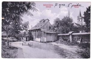 1915 Szászváros, Broos, Orastie; Vármalom, vízimalom / Mühle / watermill (lyuk / hole)