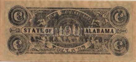 Amerikai Konföderált Államok/Alabama 1864. 100$ facsimile kiadás T:I