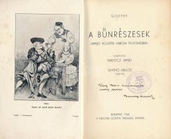 Johann Wolfgang Goethe: A bűnrészesek. Verses vígjáték három felvonásban. Fordította: Bardócz Árpád....