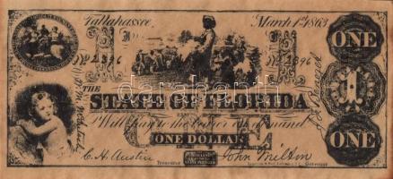 Amerikai Konföderált Államok/Florida 1863. 1$ facsimile kiadás T:I