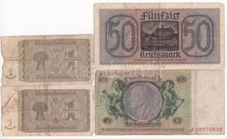 8db-os vegyes német márka bankjegy tétel, közte Német Harmadik Birodalom 1939. 20M T:F,VG közte szak...