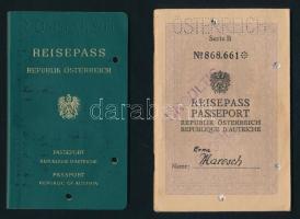 cca 1956-2000 osztrák okmányok, 7 db útlevél és 5 db egyéb igazolvány, többek közt egy vadászigazolv...