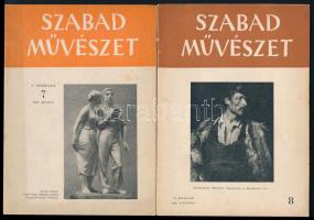 1951-52 Szabad Művészet 3 db lapszáma: 1952, 5. és8., 1951 7.sz. Kiadói papírkötésben.