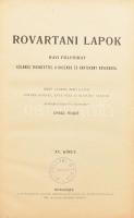 1908 Rovartani lapok, szerk.: Csiki Ernő, XV kötet, , korabeli vaknyomásos egészvászon kötésben, festett lapélekkel, jó állapotban