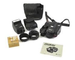 Ricoh Mirai fényképezőgép, 35-135 mm Zoom 1:4.2-5.6 objektívvel, tokjában, vakuval, tartozékokkal, leírással. Használt állapotban, nincs kipróbálva.