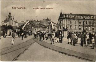 Nagyvárad, Oradea; Kis híd Szent László térrel / bridge, square (EK)