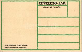 Cserkész művészlap. A fáradtságnak fittyet hányok: Diana sósborszeszt használok! / Hungarian boy sco...