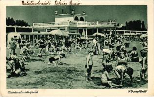 1936 Balatonalmádi, Fövenyfürdő, strand, homokozó gyerekek (EK)