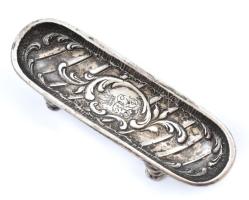 Ezüst (Ag) fogpiszkálótartó Jelzett, mesterjegyes, 43,85 g 9,5 cm