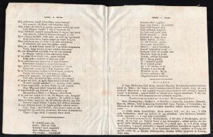 1820 Néhai T. T. Gyöngyösi Jánosról c. vers 4p. Hátoldalán csokoládé reklámmal