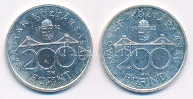 1992. 200Ft Ag "MNB" (2x) T:AU 
Adamo F13