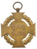 1908. "Jubileumi Kereszt" aranyozott bronz kitüntetés mellszalag nélkül T:XF patina, kopot...