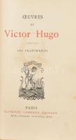 Victor Hugo: Oevres de Victor Hugo. Les Chatiments. Paris, én., Alphonse Lemerre. Francia nyelven. Korabeli aranyozott, álbordás félbőr-kötés, a borítón kis kopásnyomokkal.