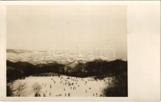 1928 Budapest II. Virányos, a Svábhegyi síugrató kifutója télen, sport. Kühtreiber Jenő photo