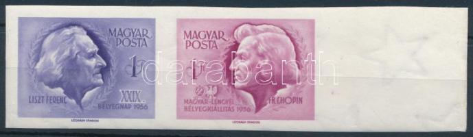 1956 Bélyegnap vágott ívszéli pár / Mi 1480-1481 imperforate margin pair