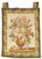 Buckingham Tapestries - Vase of Flowers, angol fali kárpit, gépi szövésű, jelzett (Made in England), 84x67 cm