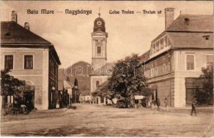 Nagybánya, Baia Mare; Traian út, Frenkel és Radó Dezső üzlete / Calea Traian / street, shops (fl)