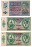 1913. 20K II. kiadás + 1915. 10K, mindkettő piros "Deutschösterreich" felülbélyegzéssel + ...