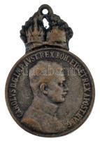 ~1917. Károly Katonai Érdemérem ezüstözött bronz frakklánc miniatűrje (22x16mm) T:AU kopott ezüstözés