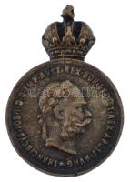 ~1890. Bronz Katonai Érdemérem ezüstözött bronz frakklánc miniatűrje (22x15mm) T:XF kopott ezüstözés