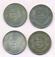1947. 5Ft Ag "Kossuth" (4x) T:XF,VF patina, szennyeződés
Adamo F8.1