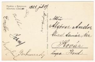 1921 Bátorfalu, Bátorová; Pozdrev z Batorovce / utca, üzlet. Josef Paskuz kiadása / street view, sho...