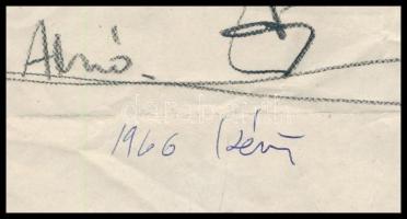 Kéri Imre (1945- ): Alvó férfi portréja (tanulmányrajz), 1966. Ceruza, papír, jelzett. Sérült. 21x23...