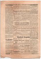 "Világosság" c. napilap 1946. július 4-i száma, címlapon: "Két-három napig tart még a...