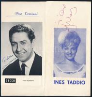 Vico Toriani olasz énekes 3 db aláírt fotólap, műsorfüzet, egyiken Ines Taddio aláírásával is / Auto...