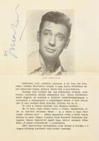 Yves Montand (1921-1991) francia sanzonénekes, színész és Jean-Marcel Azzola aláírása műsorfüzeten +...