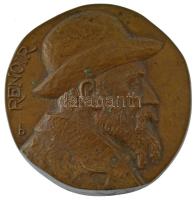 Bartos Endre (1930-2006) DN Renoir nagyalakú bronz emlékplakett (135mm) T:AU patina