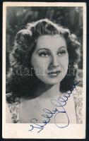 Kelly Anna (1919-1965) énekesnő autográf aláírása az őt ábrázoló fotólapon