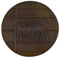Asszonyi Tamás (1942-) 1974. "25 éves a Szocialista Magyar Könyvtárügy" bronz emlékplakett...