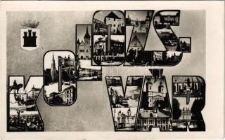 Kolozsvár, Cluj; Betűs montázs címerrel / Montage with letters and coat of arms