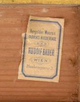 Elz. de Sabran jelzéssel: Vár látképe (Franciaország v. Ausztria?), 1891. Olaj, fatábla. Hátoldalán ...