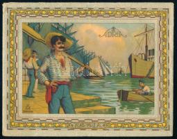 cca 1900-1910 Adria, dekoratív, színes, litografált boríték, 22,5x18 cm / Vintage decorative litho envelope