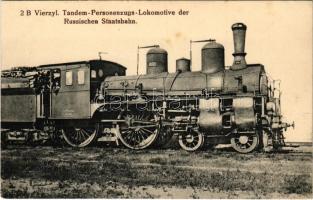 2 B Vierzyl. Tandem-Personenzugs-Lokomotive der Russischen Staatsbahn / locomotive of the Russian state railways