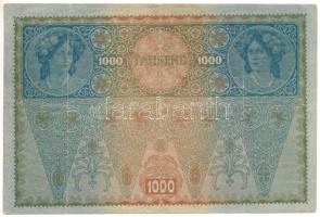 1902. 1000K felülbélyezéssel + Ausztria 1919. (1902) 1000K mindkét oldal német, piros "DEUTSCHÖ...