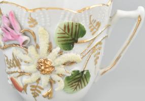 Bad Ischl plasztikus porcelán csésze kézzel festett, kis kopással