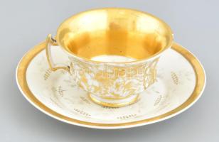Cseh Alt Wien porcelán csésze. aranyozott, jelzett kis kopással
