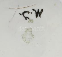 4 db Zsolnay tálka. klf kézzel festett, jelzett, kis kopással 9-16 cm