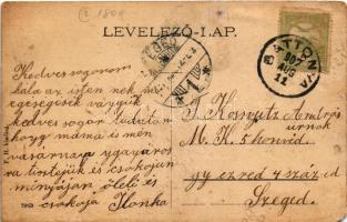 1907 Battonya, Korona szálloda, Piac tér, vásár, Hirschler Ármin és Geller Ferenc üzlete (Rb)