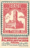 1933 Torun, Ratusz, II. Wszechpolska Wystawa Filatelistyczna / Polish Philatelic Exhibition, town hall, So. Stpl