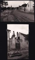 cca 1950 Fertőrákos, utcaképek, 2 db fotó, 8,5×5,5 cm