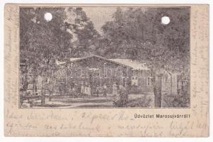 1905 Marosújvár, Uioara, Ocna Mures; Gőzfürdő / steam bath, spa (lyukasztott / punched holes)