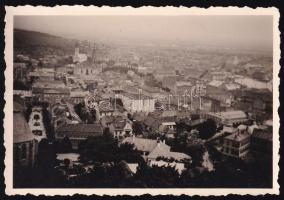 1939 Miskolc madártávlatból a belvárossal, fotó, 5,5×8 cm